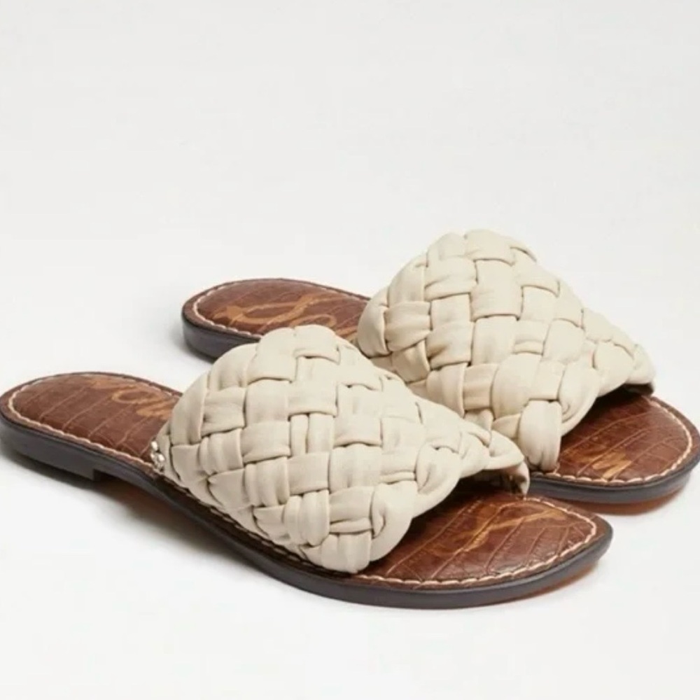 Sam Edelman  casual braiding cream Woven Slide Sandals size 7.4 - Picture 7 of 16